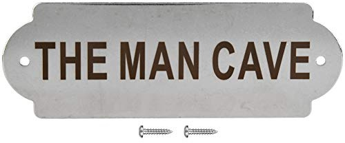Edelstahl Haustürschild Türschild Türtor mit Einbau (THE MAN CAVE)