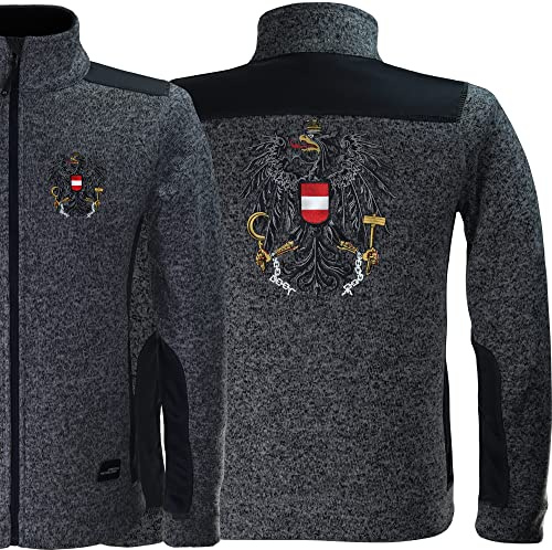 ÖSTERREICH Strickfleecejacke Herren Adler GESTICKT