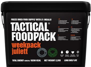 Tactical Foodpack Weekpack Juliett (21 Mahlzeiten) - vegan I Gefriergetrocknete Mahlzeiten I zum Verzehr bereit I MRE I Survival I Outdoor Nahrung I Trekking Nahrung I Expedition I Office