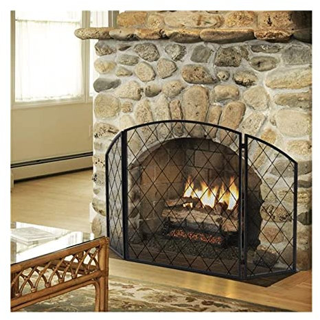 Parascintille per Camino Schermo for camino Linea sottile Griglia diamantata Schermo decorativo for camino in ferro Facile da montare Copertura for camino solida Accessori per Caminetti ( Size : )