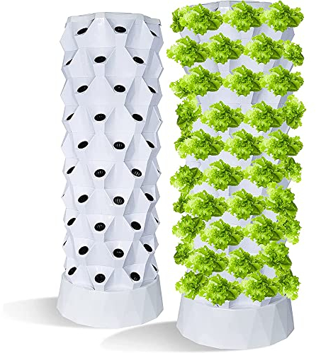 ZCBYBT Vertikale Turm Hydroponic Kit Hydroponics Anbausystem mit 80 Anbauflächen Soilless Anbau, für Obst Pflanze Gemüseblume