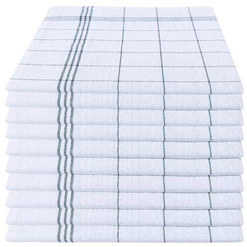 Pataya paños de Cocina en Juego de 10 - Trapos de 100% Algodon Certificado Oeko-Tex - de para secar súper Cocina Muy absorbentes - Kitchen Towels - Secos Azulejo Azul (50x70 cm)