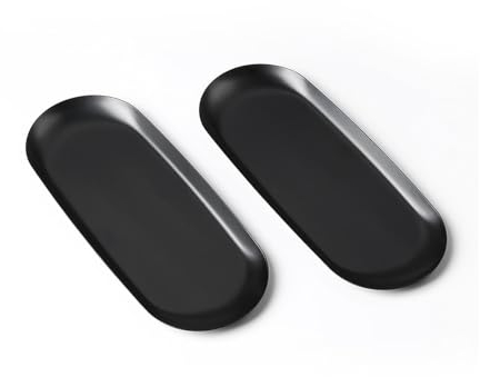 2 Stück Tablett Schwarz, Kleines Deko Tablett, Dekoschale, Ablageschale - Verwendung als Obstschale, Schmuckschale, Dessertschale