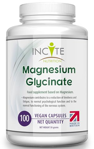 Magnesium Glycinat Nahrungsergänzungsmittel – 500 mg – Premium-Qualität – 100 vegane, Magnesium bisglycinat hochdosierte Kapseln Supplements (Tabletten für 3 Monate) mit höchster Bioverfügbarkeit