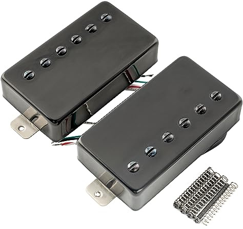 Artec LPA210 Alnico 5 Covered Humbucker Pickup Hals Steg Tonabnehmer Set für Les Paul Style E-Gitarre, Schwarz