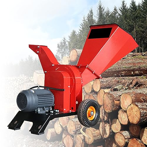 PEIXEN Trituratore di Rami da Giardino, Trituratore di Legno Elettrico, Motore di Potenza 3000w, 220v/380v, Diametro di Triturazione <50mm, 8 Lame, Trituratore di Rami Multiuso 380V