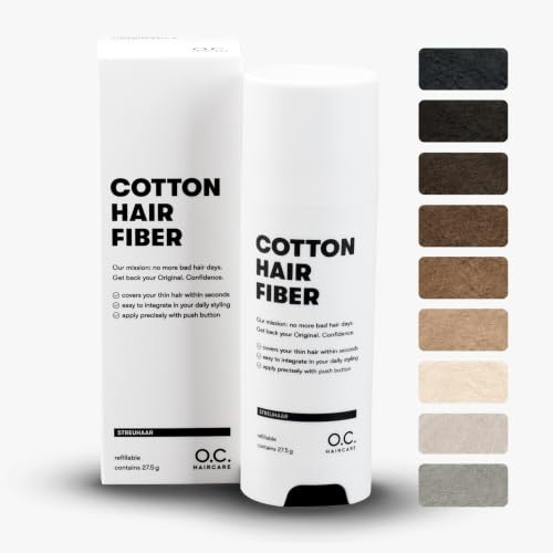 O.C. HAIRCARE Streuhaar zur Haarverdichtung - für Scheitel, kahle Stellen am Ober- und Hinterkopf - von führenden Salons empfohlen - 11 Farben - widerstandsfähige Streuhaare (Dunkelgrau)