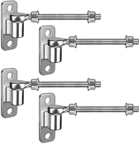 Insaga Torscharnier M12, 4er Schwerlast Gartentor Scharnier 16mm Kloben J-haken zu Bolzen mit Augen Platte Edelstahl Zauntor Torangel Verstellbar zum Schraube für Bauernhof Tor/Feld/Holzzaun, 200mm