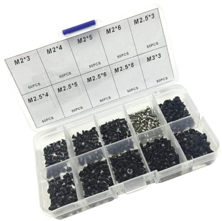 Gatuida 500pcs Laptop Screws Set Carbon Steel Assorted Screws Kit for Laptop Repairing Accessory