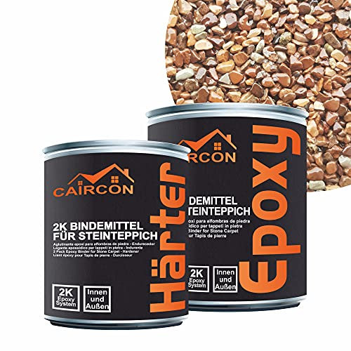 Steinteppich Set Epoxidharz Bindemittel Marmorkies 25Kg Braun - Marrone 1-4mm