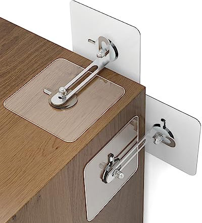 EQLEF Kippsicherung Möbel, 6 Pack Kippsicherung Schrank Wandbefestigung Kleber Möbel Kippsicherung für Regale Kippschutz Möbel-Wandanker für Kinder Haustier Baby Proofing, Haustier Schutz (6-Pack)