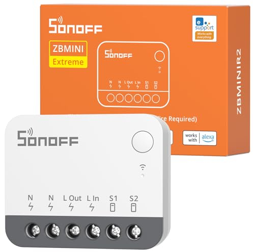 SONOFF ZBMINIR2 Zigbee Smart Switch 2-Way, Interruttore intelligente, controllo APP, Funziona con Alexa, Google Home, Richiede neutrale e Hub Zigbee