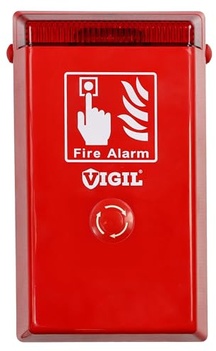 Temporary Fire Alarm - Site Alarm with Push Button - 110dB Siren - Battery Operated Alarm - Ideal for Construction Sites and Temporary Events