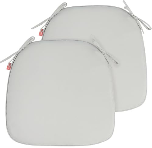 IN4 Care Indoor/Outdoor Chair Cushions 17X16X2 with Ties for Dining Chairs Set of 2, Waterproof U-Shaped Chair Pads, Foam Seat Cushions for Patio Kitchen Garden Office-Beige