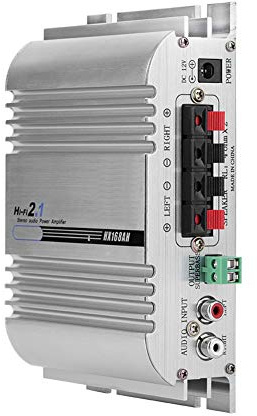 Amplificatore per Auto JUROUPI 12V 2.0 + Bassi Pesante Hi-Fi 2.1 Mini AMP Stereo Canale