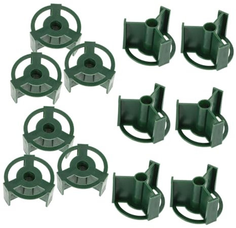 FUTUREORYY 20piezas Soporte para Flores De Cementerio Jarrones De Plástico para Arreglos Floral Base para Flores De Cementerio Decoraciones para Jardín y Memorial Verde Oscuro