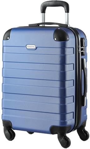 Monzana® Koffer Essential Größe XL Reisekoffer 120 Liter Volumen Hartschale Gel-Griffe 4 Rollen Kantenschutz Hardcase Schloss Füße Trolley Rollkoffer Blau