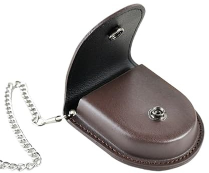 BBTISG Custodia in Pelle Vintage per Orologio da Taschino, Protezione per Orologio da Tasca con Catena Staccabile Resistente ai Graffi per Uomo e Donna (Borwn)
