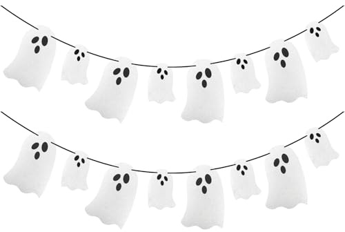 Halloween Deko Hängend Geister Gruselige Banner Girlande Set für Horror Party, Spukhä, Tür Wand Dekoration – Hängende Halloween Deko mit Geister-Motiven, Perfekt für Unheimliche Atmosphäre