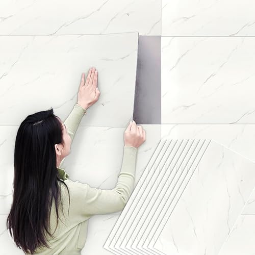 Lifemaison Wandverkleidung Marmoroptik,10 Stk 3D Wandpaneele Polystyrol Paneele,Fliesenaufkleber Marmor,Klebefliesen für Küchenrückwand Schlafzimmer Wohnzimmer Badezimmer