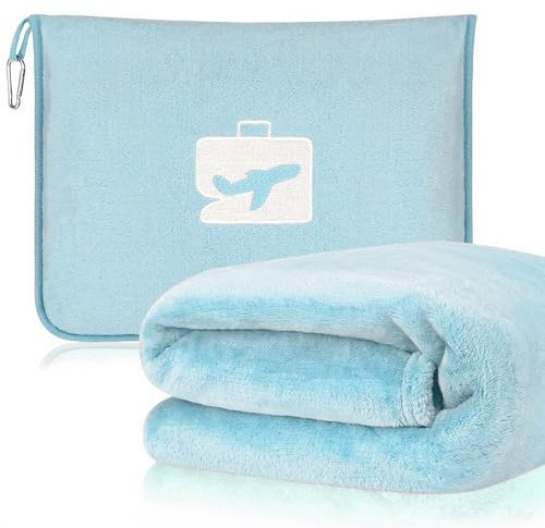 WUWENY Coperta da viaggio 2 in 1, coperta da viaggio per aeroplano, coperta da viaggio per aereo e auto, cuscino di trasformazione, ultraleggero per viaggi, ufficio, casa, viaggi d'affari, 152 x 127