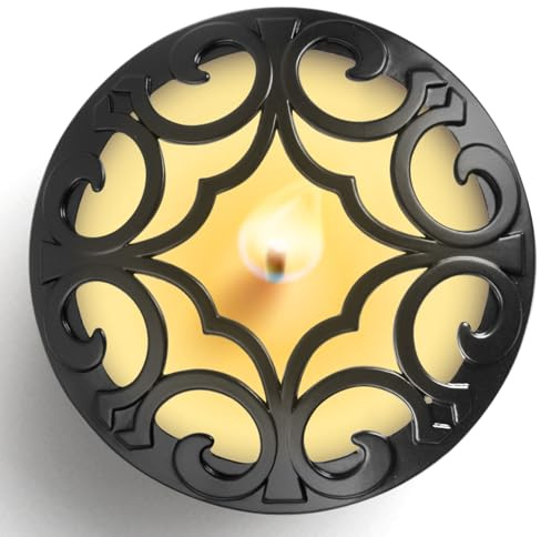 Hion Illuma Lid Kerzendeckel Aufsatz für Duftkerzen, Elegant geschnitztem Kerzenzubehör Metall Scented Candle Topper, Weihnachtsdeko Geschenk hilft der Kerze gleichmäßig zu brennen (Weltraum Schwarz)