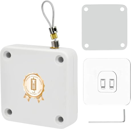 KINHARD Chiudiporta Automatico Bianco Senza Fori, 1200G con Cavo 1,2m | Cierra Puertas Automática con Tubo Cobre Anti-Desgaste, Bloqueo Ajustable para Interior, Balcón y Entrada