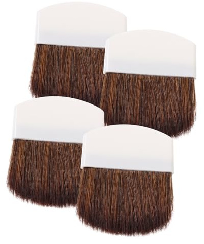 Anneome 4 piezas Brochas de Maquillaje Mini para Polvo y Colorete Cerdas Suaves Sintéticas Mango Blanco Ergonómico Herramientas Cosméticas Portátiles para Rostro