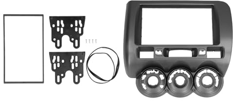 Radio Stereo de XtEvu, reemplazo del Panel de navegación de Audio 2din DVD Compatible con Fit Jazz 2002-2008 Manual AC RHD, Kit de Marco de Tablero de automóviles