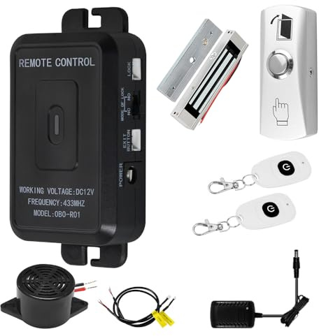 AccessShield Système de contrôle d'accès intelligent avec télécommande 2 pièces, bouton de commutation de porte, serrure électrique pour maison/hôtel/bureau