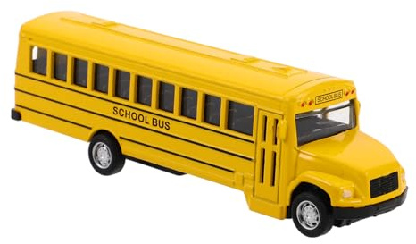 HEALSOPTHY Autobús Escolar de Juguete Amarillo Brillante Metal para Niñas Coche Educativo Realista y Detallado