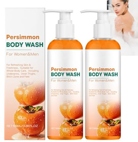 Gel Doccia Al Cachi, Sapone Deodorante Antiodori, Per Eliminare Gli Odori Tenaci, In particolare Quelli Legati All'età, Profumo Fresco E Pulizia Profondità Del Corpo E Del Viso Colorato Uniforme (2pcs