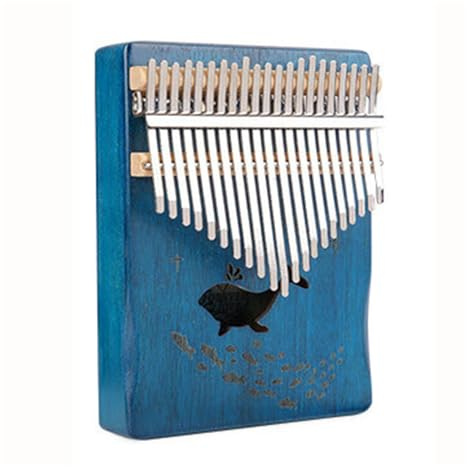 Pianoforte portatile a dita Kalimba 21 Tasti for Pianoforte A Pollice for Principianti, Retrò Blu(Blue)