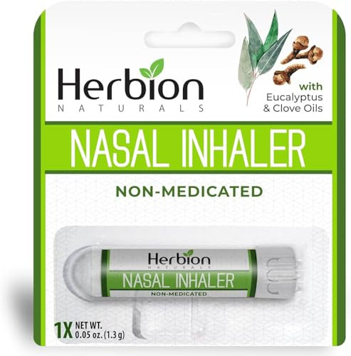 Herbion Naturals Nasal Inhaler, Clears Nasal Passages, Menthol, Eucalyptus Oil, 0.05 Fl Oz (1.5ml)