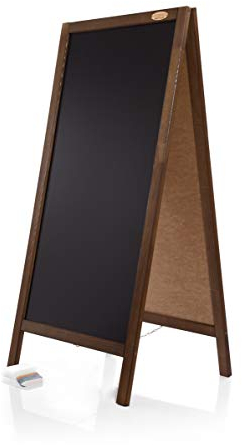 AZZAP Kundenstopper PN WETTERFEST Holz Tafel Aufsteller Werbetafel 47x93cm Werbung Dunkelbraun
