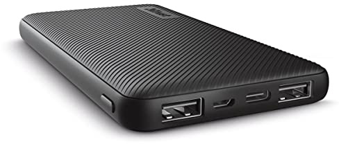 Trust Mobile Primo Power Bank 10000 mAh Caricabatterie Portatile Batteria Esterna Ultrasottile per Smartphone, iPhone, Tablet, iPad - Nero