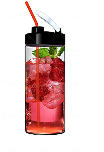 Sun's Tea Glass Travel Mug | Shaker Bottle | Water Tumbler | Water Glasses | 20oz with Lid | Ultra Clear Glass | Non-Plastic