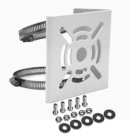 WiTi Universal Vertical Pole Mount for Security Camera, Solid Metal Mounting Corner Bracket with 2 Loop Downspout Bracket Pipe Clamps,Suitable for CCTV Cameras LED Wall/Stage Lights, Solar Panels