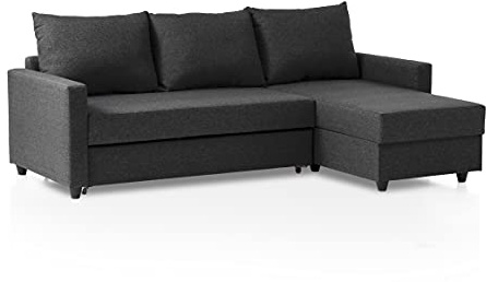 Traumnacht Schlafsofa Belfort, Ecksofa, Sofagarnitur in L-Form mit Schlaffunktion und Stauraum in der Ottomane, produziert nach deutschem Qualitätsstandard, anthrazit, 227x153x66 cm