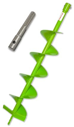 WERHE Erdbohrer 150 mm, Vollstahl, SDS Max Adapter, Baum- und Pfahlbohrung | Vollstahl, Zentrierspitze gegen Verstopfung, Sechskant-Aufnahme, 80 cm Länge, kompatibel mit Bosch, Makita, DeWalt