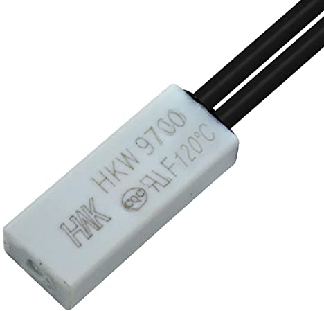 Lumonic Interruptor térmico 120°C Contacto NC 250V 5A Cable Cambio de temperatura termostato HKW9700 Bimetal Protección térmica