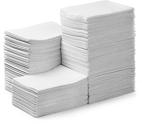 JMU 250 Pack Dental Bibs, White Dental Bibs Disposable 3 Ply Waterproof Tattoo Bibs Table Covers 13 x 18 (2 Packs of 125)