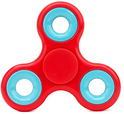 Toyland® Fidget Hand Spinner - Stress- och ångestlindring - Diverse färger (röda och ljusblå ringar)