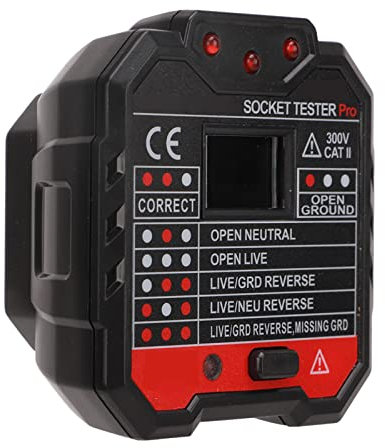 Steckdosentester Steckdose, Prüfung der Versorgungspolarität Schnelles Identifizieren von 48~250 V 1 Schlüsselerkennung Finden Sie Sicherheitsrisiken Steckdosentester für zu Hause (HT106D