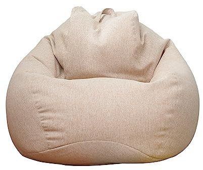 Sitzsack-Stuhlbezug nur ohne Füllung für Kinder und Erwachsene – Stofftier-Aufbewahrung, Plüschtier-Sitzsack-Bezug – bequem, waschbar, weiches Leinen, für den Innenbereich