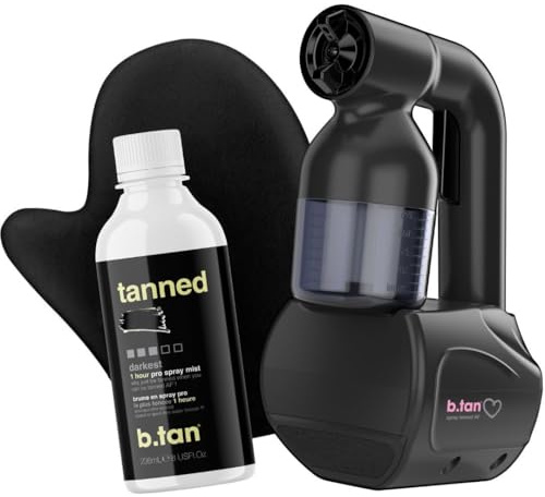 b.tan Spray Tan Kit | At Home Spray Tanning Kit, Includes Spray Tan Machine, Tanning Applicator Mitt, 8 Fl Oz Solution Mist