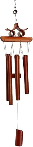 MIFANI Windspiele, 60 cm, handgefertigt, Bambus, 6 Röhren, Windglocken, Windspiele, Raumdekoration, Hängeglocke, Windspiel