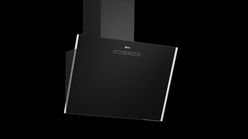 NEFF N30 D63IDK1S0B Wall-mounted Cooker Hood, 60cm, Black | Angled Chimney Hood, Touch Control, LED Lights