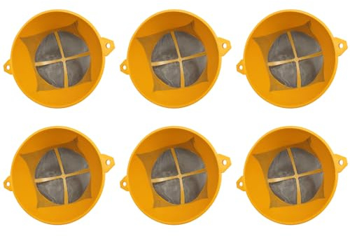 6 pièces de tamis à peinture en maille, tamis filtrants réutilisables 100 mailles, entonnoir en filet, outil de filtre en maille métallique pour peinture en spray, peinture latex (Jaune/180mm)