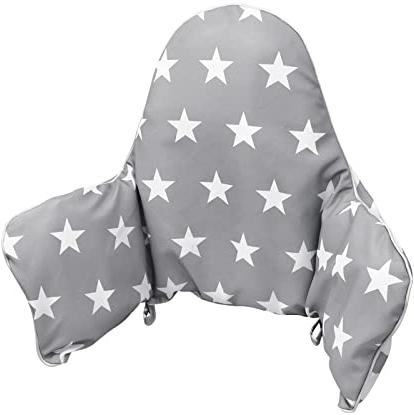 LLHQAMT Kissen für Hochstuhl, Stuhlkissen IKEA Antilop Hochstuhl, Sitzkissen, Eingebautes aufblasbares Kissen, weich und bequem, Baby sitzt bequemer (Graue Sterne)